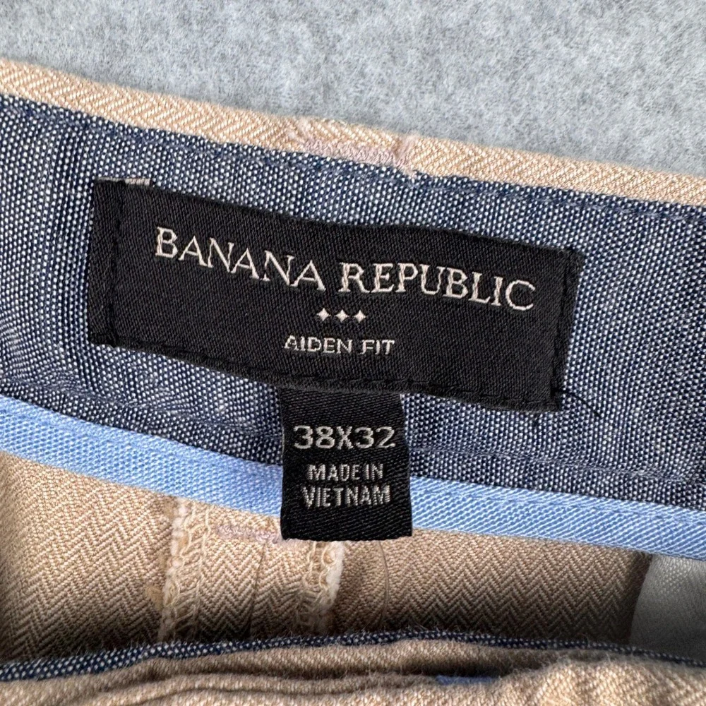 Banana Republic Pants Mens 38x32 Beige Aiden Fit Slim Chino 100% Cotton NEW